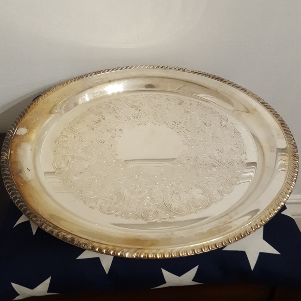 Vintage WM Rogers silver serving tray